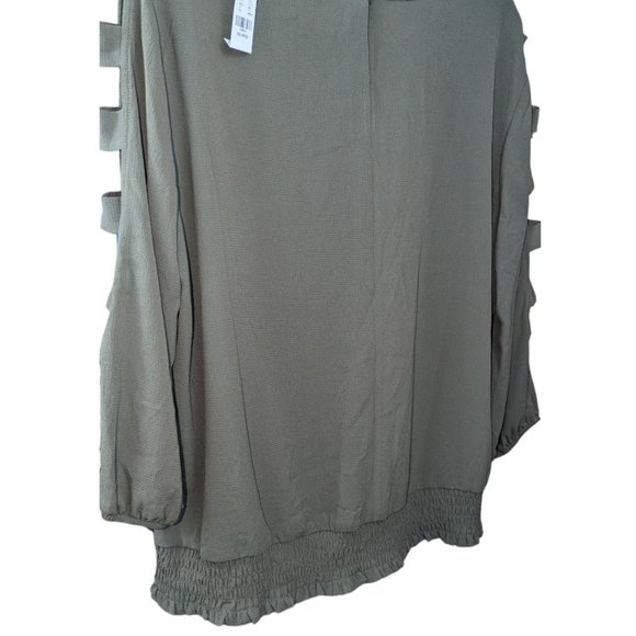 Women's XXL New York & Co Long-Sleeve Cut-Out Ladder Style Casual Blouse Top - Picture 4 of 10